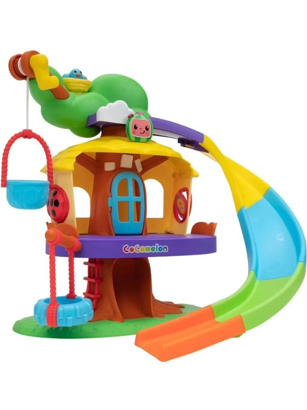 Multicolor Kids Treehouse Playset with Slide and Figures